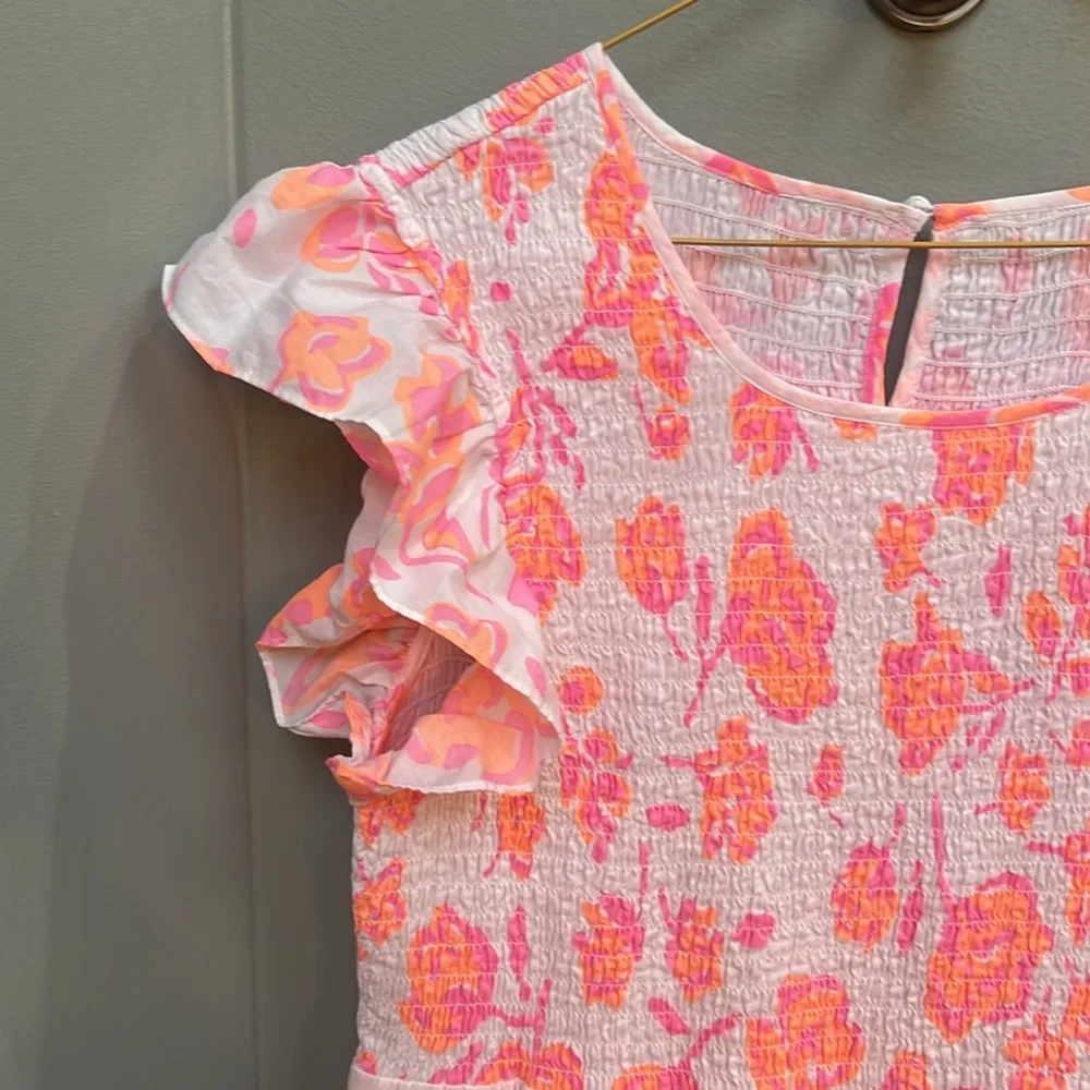 Pink Flutter Sleeve Midi Dress for Weddings - Picture 3 of 4
